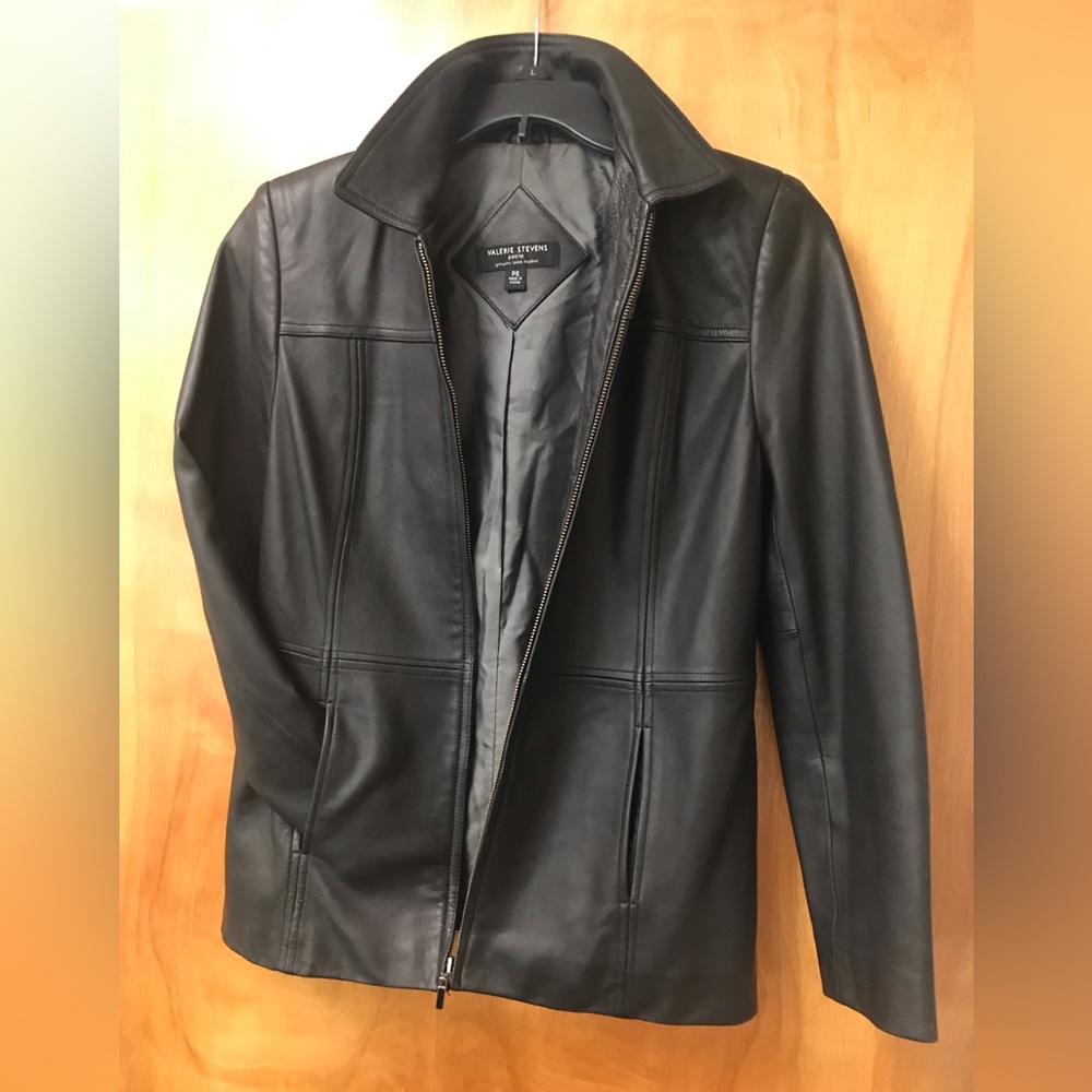 Valerie Stevens Petite Lamb Leather Jacket